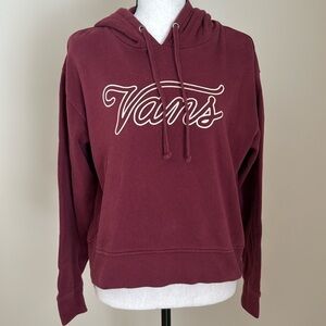 VANS Women S Hoodie Sweatshirt Hooded Script Logo Burgundy Maroon